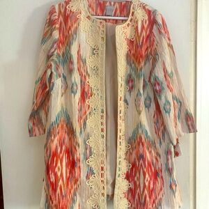 Chico’s 100% Linen Topper sz 2